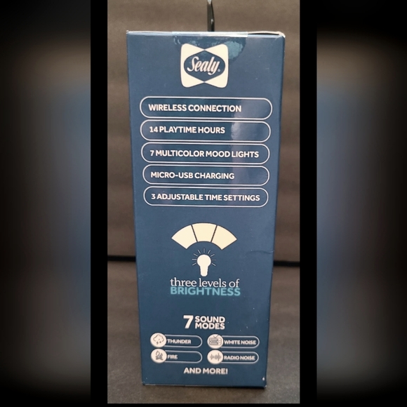 Sealy Sound Machine Wireless Bluetooth Speaker Night Light 7 Sounds 7 Lights - Picture 5 of 6